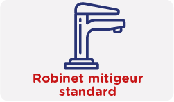 Fourniture et pose d'un robinet mitigeur de lavabo standard