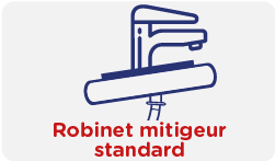 Fourniture et pose d'un robinet mitigeur de bain-douche standard