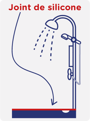 Fourniture et pose d'un joint de silicone de la douche