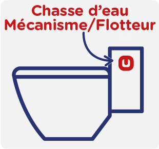 Fourniture et pose d'un mécanisme/flotteur WC Suspendu standard